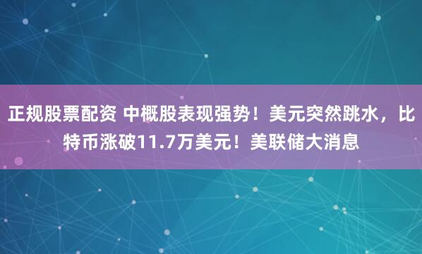 正规股票配资 中概股表现强势！美元突然跳水，比特币涨破11.7万美元！美联储大消息